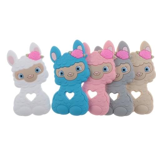 10pcs Alpaca Baby Silicone Teether Babies Goods Teether For Teeth Silicone Teethers Baby Health BPA Free Pendant For Pacifier