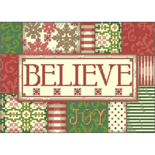 100% cotton threads Believe Patterns Counted Cross Stitch 11CT 14CT 18CT DIY Cross Stitch Kit Embroidery Needlework Sets