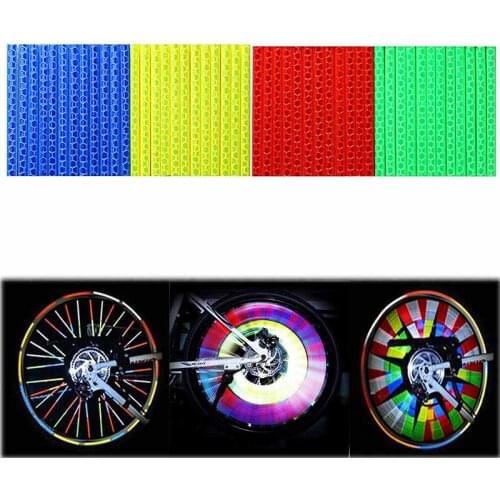 12PCS/Set Bike Spoke Reflector Bicycle Cycling Reflective Clip Spoked Wheels Tube Warning Light Strip Reflector Reflective 78mm