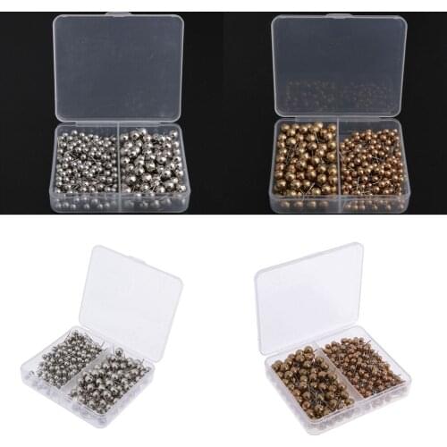300 X Shiny Silver & Gold MapTacks Push Pins Plastic Head With Steel Point