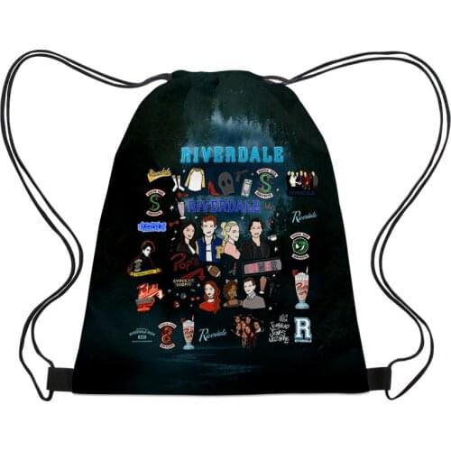 3D TV Riverdale Season 5 Boys Girls Drawstring Backpack Bags Women Men Oxford Waterproof Drawstring Backpacks