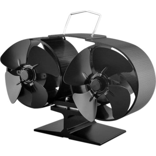 8 Blade Twin Motor Heat Powered Eco Fireplace Fan Fuel Cost Saving Aluminum Stove Fan for Wood Gas Coal Pellet Log Heaters