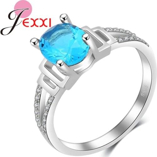 925 Sterling Silver Crystal Rings Anillos Mujer Bridal Wedding Jewelry Women CZ Zirconia Ring For Engagement Bands Style