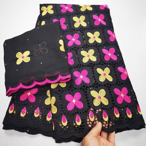 African Lace Fabric 2021 High Quality Lace Swiss Voile Lace In Switzerland Dubai Fabric Latest African 100%Cotton Lace abric 7Y