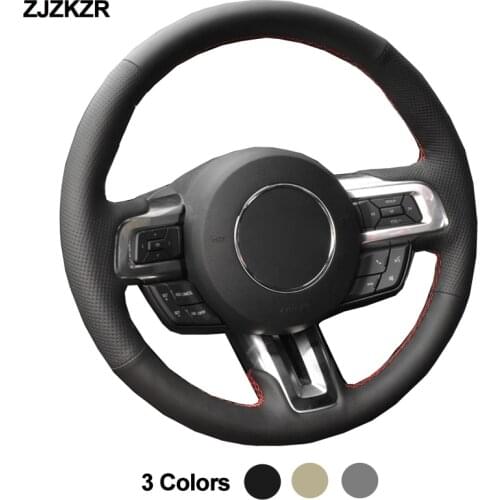 Car Auto Steering-Wheel Cover For Ford Mustang 2015 -2020 Mustang GT GT350R 2015- 2020 Funda Volante Volant 2016 2017 2018 2019
