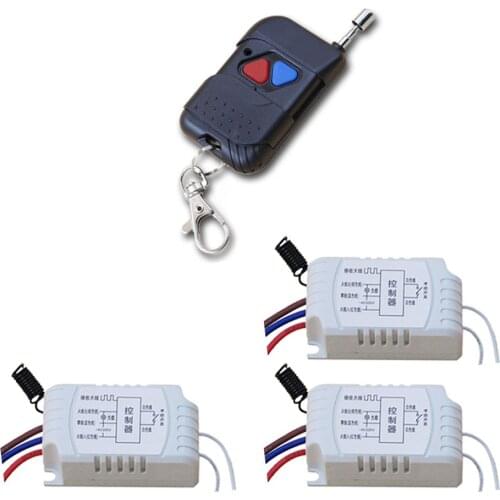 2017 New 1CH Radio Controller RF Wireless Relay Remote Control Switch 1pcs Transmitter+3pcs Receiver For Learning Code Price