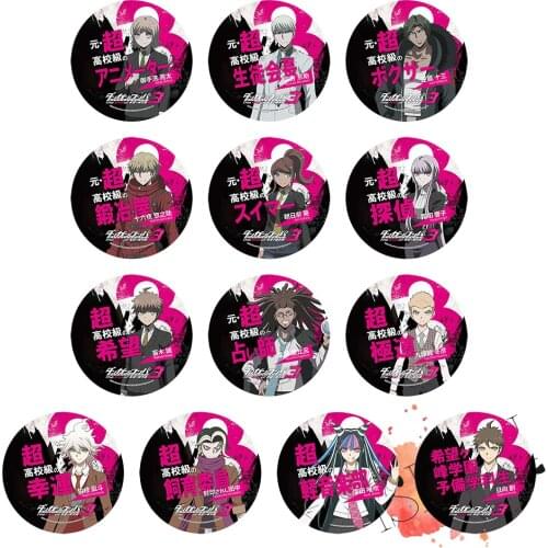 Danganronpa 3 Despair Anime Badge Hinata Kyouko Munakata Kyosuke Komaeda Mioda Mitarai Ryota Game Metal Badge Brooch Pin