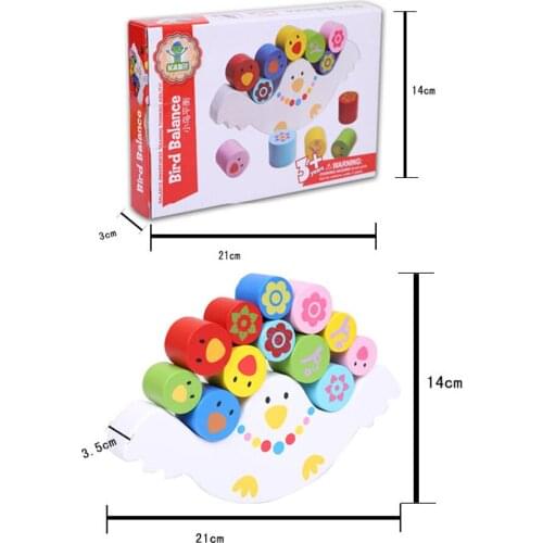 Wood Bird Animal Balance Game Kids Educational Toys For Children Wooden Toys Balancing Blocks Baby Children Montessori Gift