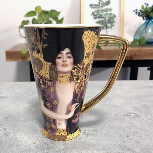 European retro bone china mark water cup large capacity creative fashion exquisite ceramic coffee cup couple lovers gift cup