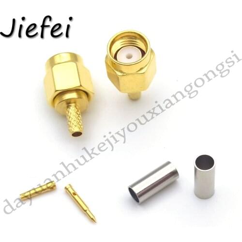 50-500 PCS RF coaxial coax adapter ( RP ) SMA Male Plug Crimp RG174 RG316 LMR100 Cable RF Connector