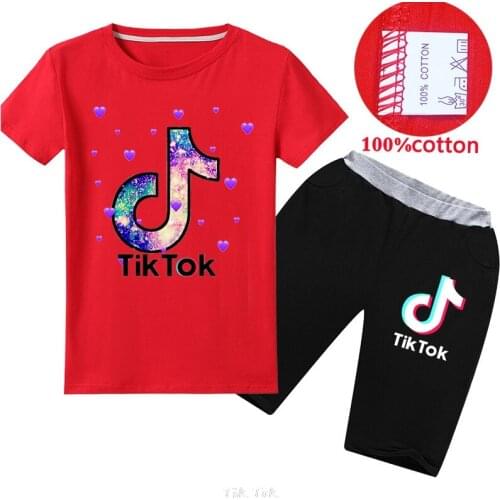 Children clothing sets boys clothes t shirt Summer Tik Tok suits toddler girls sets top+pant 2Pcs sets sports suit baby