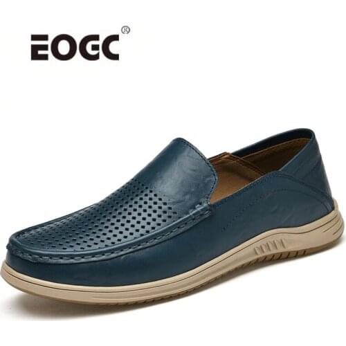 Outdoor Men Shoes Natural Leather Casual Shoes Comfort Slip On Loafers Moccasins Lightweight Driving Shoes Men Sapato Masculino
