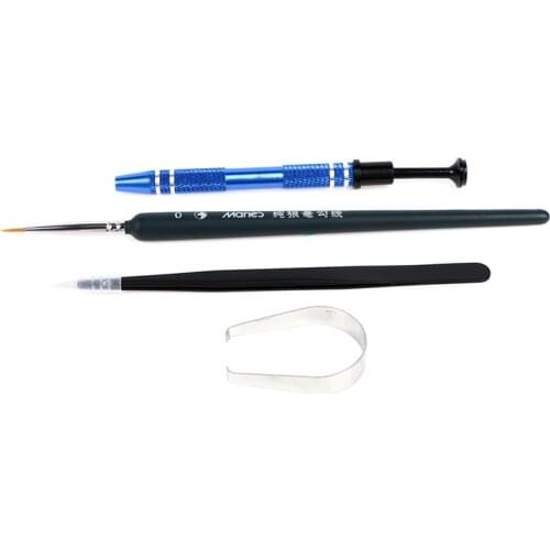 4pcs/set Lube Brush Tweezer Switch Stem Holder Lube Tool Collection For Mechanical Keyboard