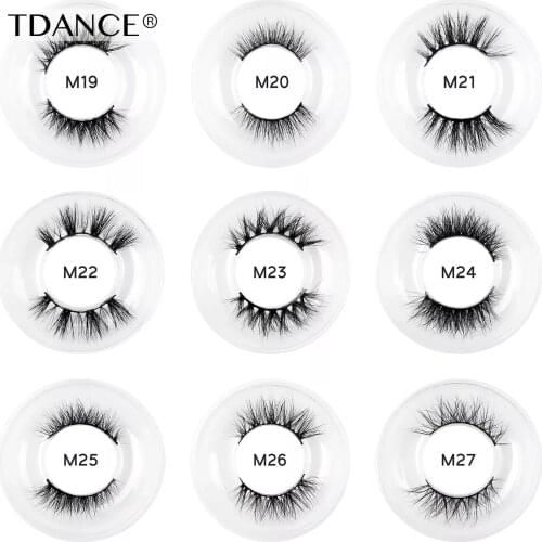 TDANCE 12mm-16mm Mink Eyelashes 3D Mink Lashes Handmade 100% Mink Hair Short Natural Eyelashes Make Up Eye Lashes Reusable Lash