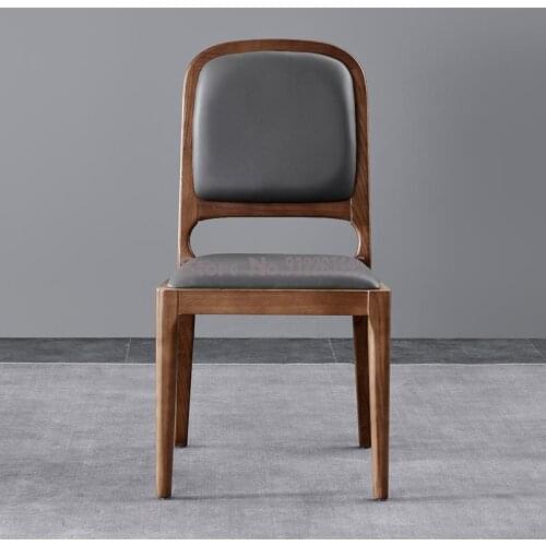 Dining chair modern minimalist home restaurant backrest table and chair casual creative net red ins light luxury leather solid w