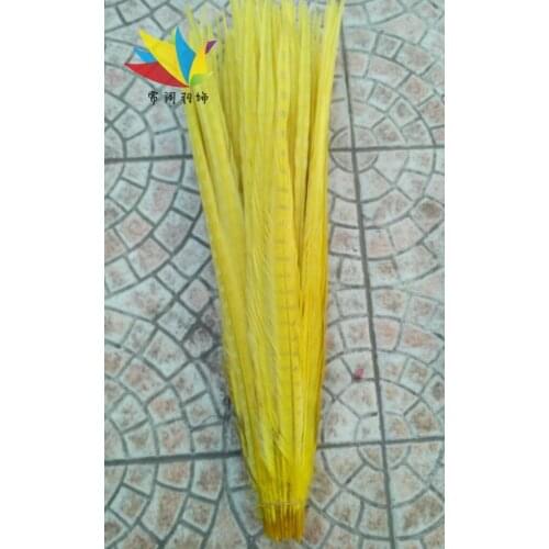 Wholesale 100pcs/lots pretty Dyed 55-60cm/22-24''' copper chicken feather yellow pheasant Tail feathers