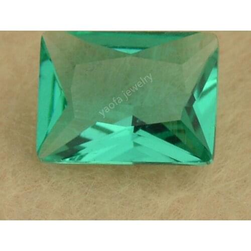 Wholesale 2x3~13x18mm Light Grass Green Lab Glass Gems Rectangle Shape Baguette Cut Loose Synthetic Glass Stone For Jewelry