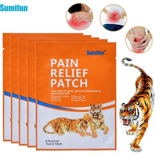 Sumifun 5Bags=40Pcs Tiger Pain Relief Patch Orthopedic Arthritis Medical Plaster Muscle Neck Knee Joints Back Pain Relieve Patch