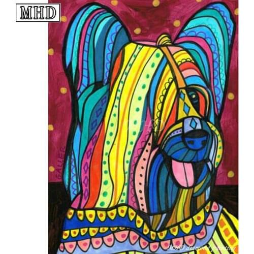 Full square drill 5D DIY Diamond Painting Color Dog Icon Mosaic Rhinestone Cross Stitch Decoration Kit SD006