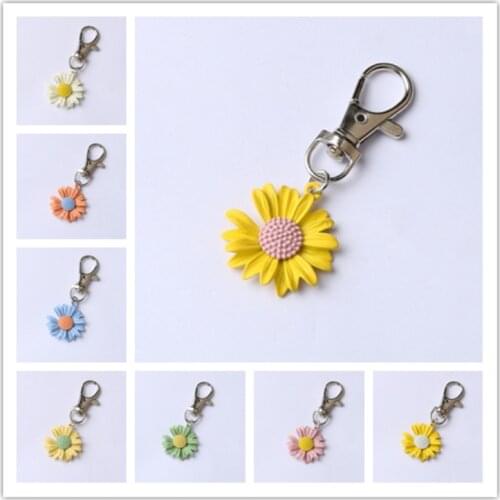 Simple spin keychain chrysanthemum buckle rope keychain hook mobile phone with charm keychain bag accessories keychain