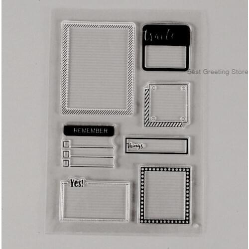 Photo frame stamp clear silicone scrapbooking stamps journal stamp planner travelers notebook deco frame stamps
