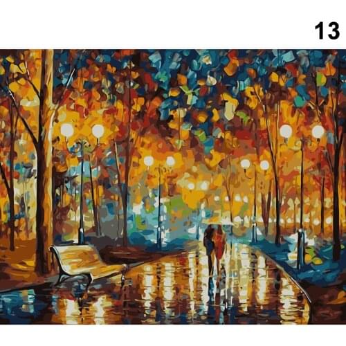 Painting By Numbers Scenery DIY Oil Coloring By Numbers Street Landscape Canvas Paint Art Pictures Home Decor CLH@8