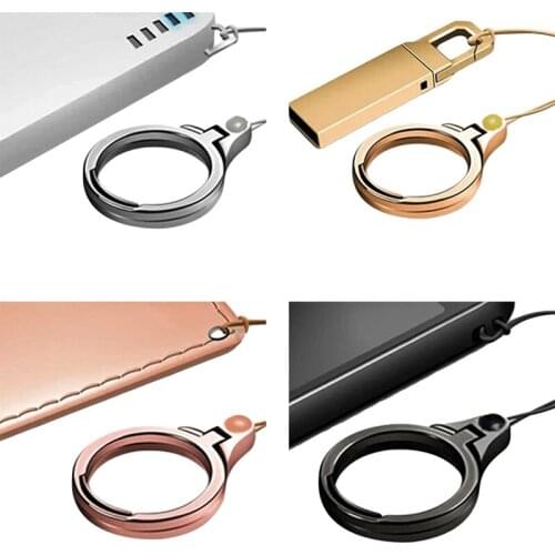 Lanyard Strap Phone Ring Desk 2 in 1 Grip Holder Metal Water Phone Support Phone Stand Desktop Mobile Phone Ring Holder