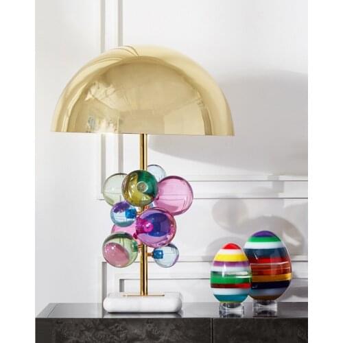 Luxury Modern Creative Crystal Ball Lamps Nordic Home Decorative Bedroom Bedside Lamp Girls Childrens Room Table Lighting