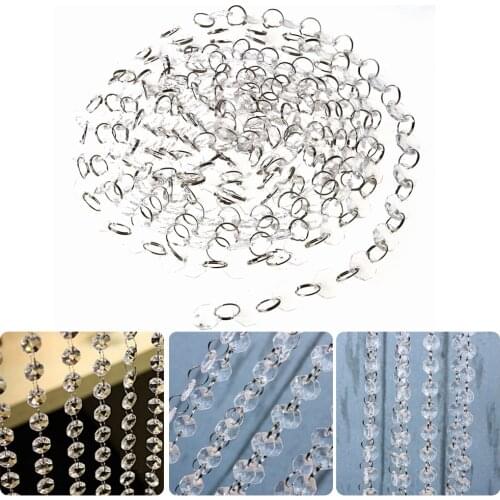5m 14mm Christmas Garland Diamond Acrylic Crystal Octagonal Beads Curtain Bead Pendant Lighting for Wedding DIY Home Party Decor