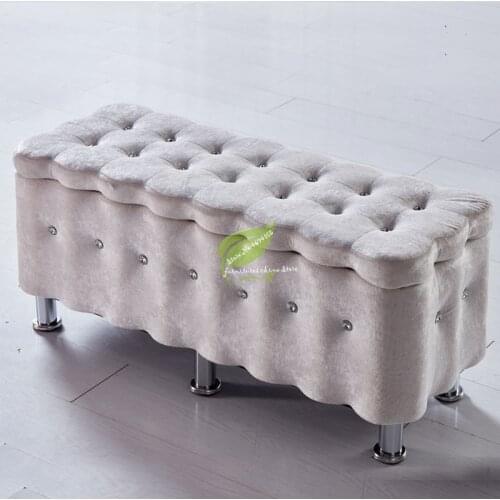 Fashion Solid Wood T Stool Storage Rectangle Shoes Sofa Stool Cloth Bench High Resilience Sponge Home Decor Modern