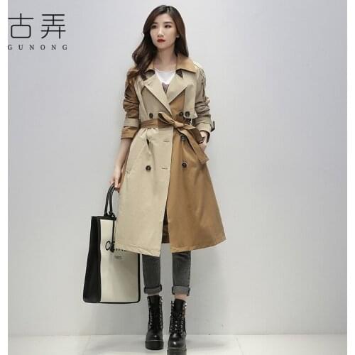 Windbreaker Womens Middle Long 2021 Spring New Korean Loose British Long Knee Fashion Coat