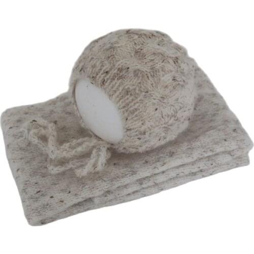 Vintage Colorful Newborn Sleeper Hat Stretch Jersey Wraps Newborn Swaddle Sack Posing Fabric Baby Outfit Photo Prop Bonnet