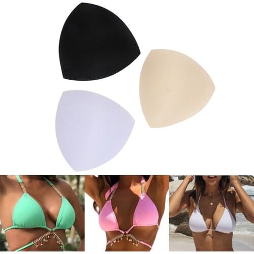 2pcs Swimsuit Padding Inserts Women Clothes Accessories Foam Triangle Sponge Pads Chest Cups Breast Bra Bikini Inserts Chest Pad