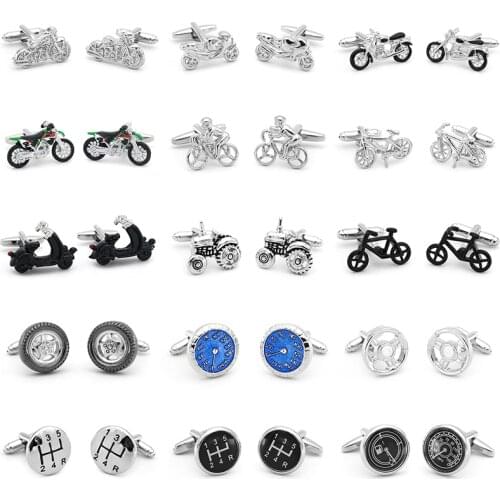 Mens Gift Cufflinks Brass Novelty Sports Motorcycle Bicycle Car Tire Speedometer Dial Design Business Suit Accessories