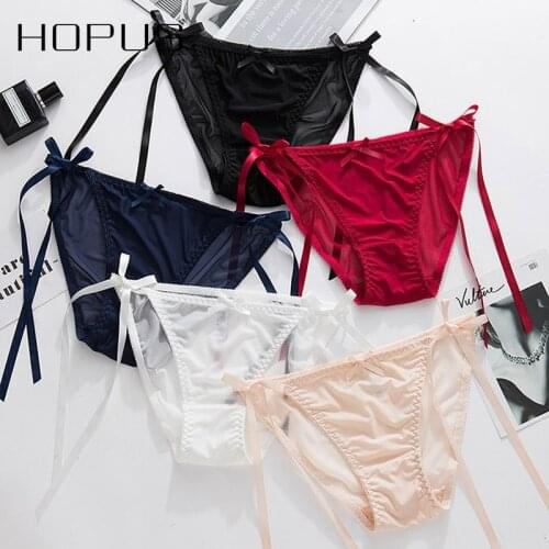 Womens Sexy Underpants 2020 New Fashion Low-waist Sexy Bow Briefs Female Nylon Traceless Confirmtable Underwear For Women