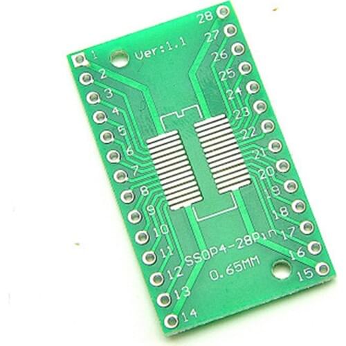 10pcs SMD to DIP IC Adapter Converter SOP28 TSSOP28 DIP28 Socket Board Module Adapters Plate 0.65mm 1.27mm