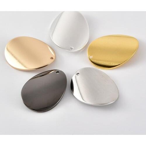 28 * 21mm Glossy Single Hole Curved Oval Necklace Earrings Pendant DIY Jewelry Accessories