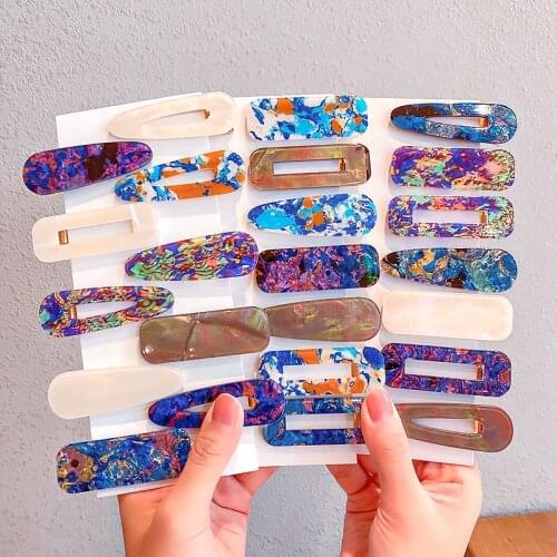 2021 Flower Printed BB Clip Baby Children Hair Clips Bobby Pins Barrettes Accessories For Girls Kids Hairpin Hairgrip Headwear