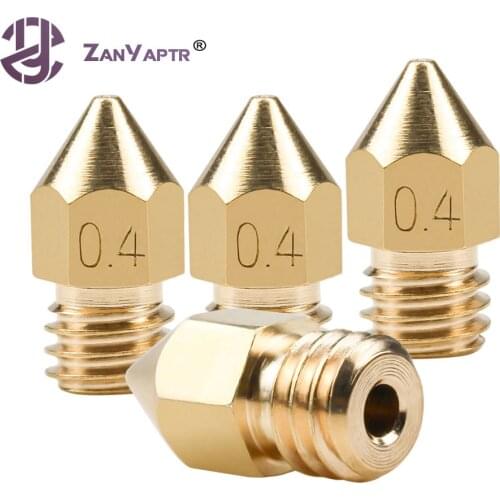 5Pcs 3D Printer Brass Copper Nozzle Mixed Sizes 0.2/0.3/0.4/0.5/0.6/0.8/1.0 Extruder Print Head For 1.75mm / 3.0mm MK8 Makerbot