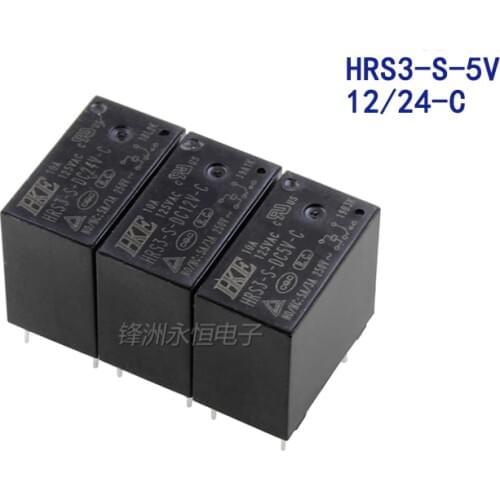 5PCSC/lot Small power relay HRS3-S-DC5V-C HRS3-S-DC12V-C HRS3-S-DC24V-C 10A 125V 5PIN
