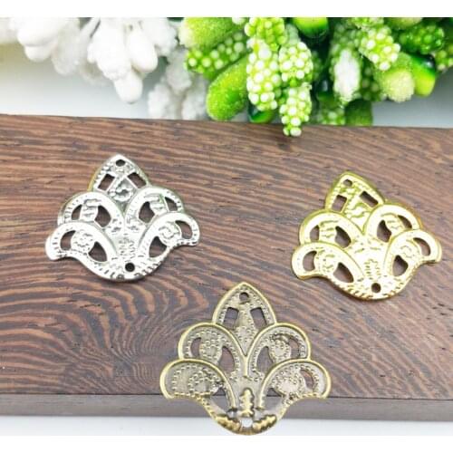 50pcs 18mm Filigree flower Wraps Metal Charms For Embellishment Scrapbook DIY Jewelry Metal Craft Wraps