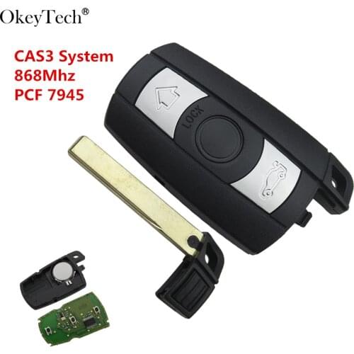 Okeytech Car Smart Remote Key 868MHz For BMW 1/3/5/7 Series CAS3 X5 X6 Z4 Car Control Transmitter with Chip PCF7945