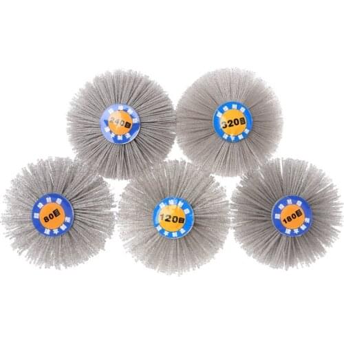 Deburring Abrasive Alumina Wire Brush Flower Head Polish Grind Buff Wheel Shank