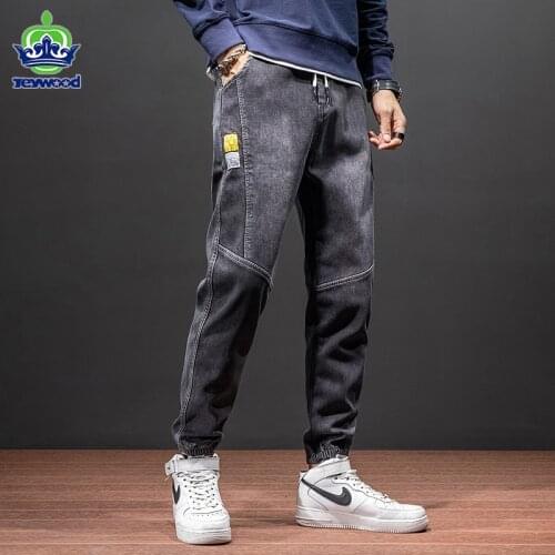 Jeywood High Quality Spring Summer Mens Harem Jeans Denim Cargo Pants Jogger Goth Hip Hop Trousers Male Grey Large Size 3 4XL