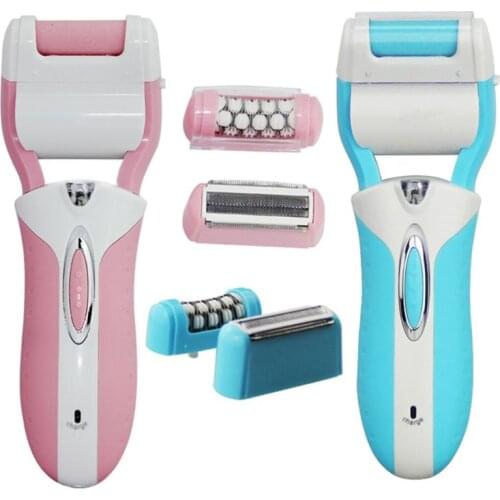 3 In 1 Electric Epilator Women Hair Removal Painless Shaving Foot File Pedicure Tools