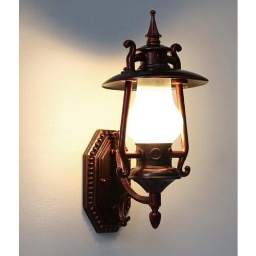 European outdoor wall lamp waterproof garden wall lamp courtyard lamp balcony retro kerosene lamp villa Chinese retro LU724207