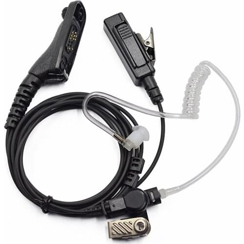 PTT Air Tube Earpiece Headset with PTT Mic Compatible with Motorola Portable Radio Walkie Talkie For Restaurants/Clubs/Shopping
