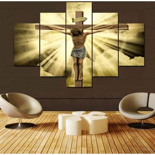 Jesus of Nazareth(Jesus Christ) Crucified Canvas Painting Cross With Jesus Christian Poster Celebrated Christmas Easter
