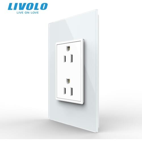 Livolo US standard 15A Wall Power Socket, Double 3pins Plugs , Ground Wires Link, Safety Protection