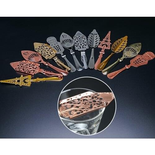 304 Stainless Steel Absinthe Spoon Cocktail Bar Utensils Wormwood Bitter Scoop Absinthe Glass Cup Drink Ware Filter Spoons